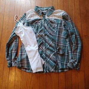 Maurices Lacey Plaid Button Up